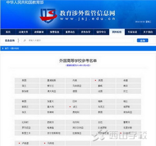 教育部公布47个留学国家1万所正规高校名单 -